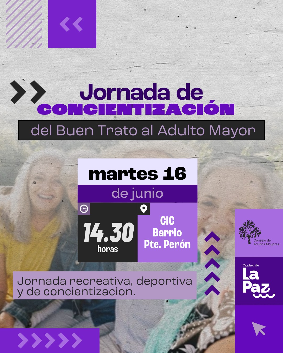Convocan a una jornada de concientización sobre el buen trato a las personas mayores